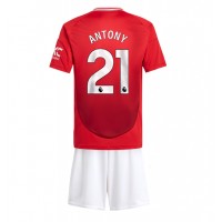 Manchester United Antony #21 Heimtrikotsatz Kinder 2024-25 Kurzarm (+ Kurze Hosen)